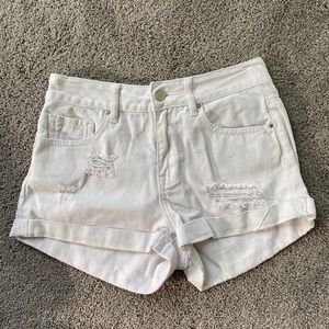 White high waisted shorts bullhead